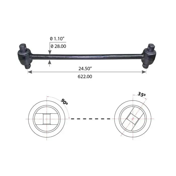 Fortpro Torque Rod with Bushing Compatible with Freightliner