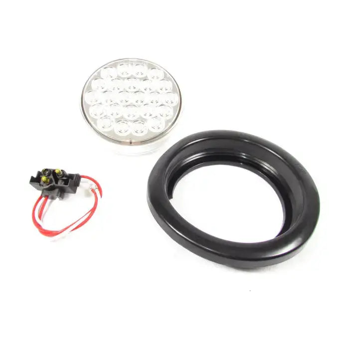 4 Round Clear 24 Led Back Up Sealed Ligth 12V Kit -