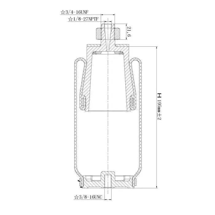 Air Cab Spring - 7036 Cab Suspension Airbag - Suspension