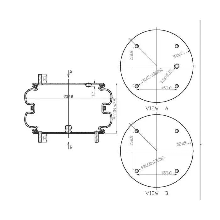 Double Convoluted Air Spring - 7135 Air Bag - Suspension
