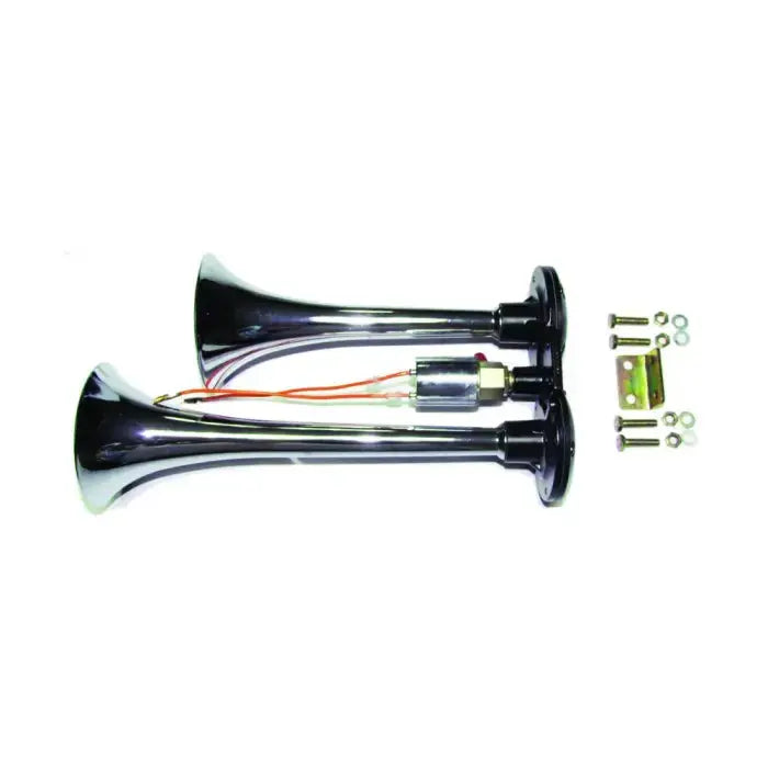 Fortpro 2 Round Air Horn Chrome Heavy Duty Trumpets 12-24