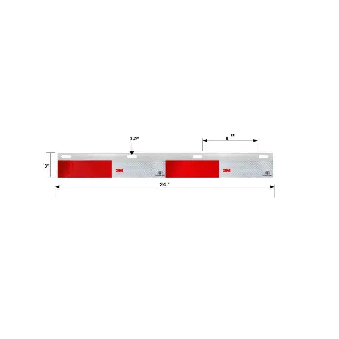 Fortpro 24x3 Aluminum Plate with 3M Reflective Tape For