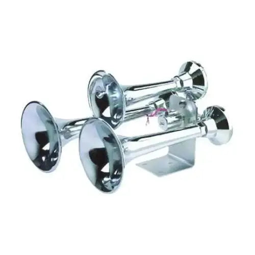 Fortpro 3 Round Air Horn Chrome Heavy Duty Trumpets 12-24