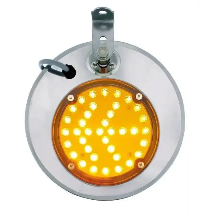 Fortpro 8 1/2 Convex Mirror Stainless Steel with LED Turn