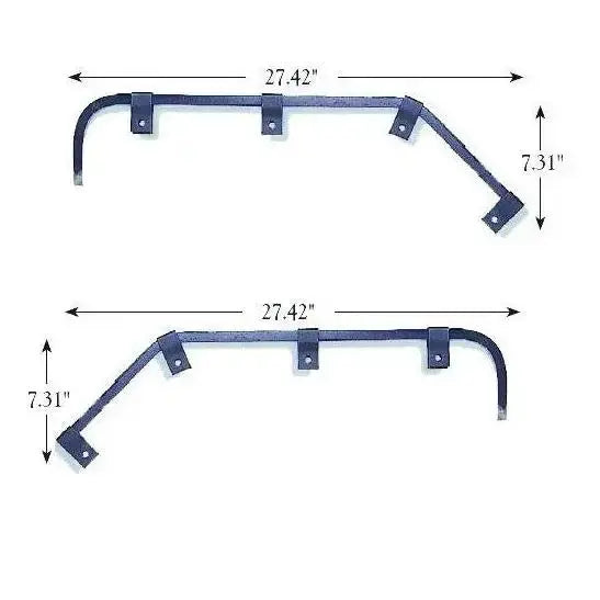 Fortpro Black Angled Spring Steel Mud Flap Hanger - No Coil