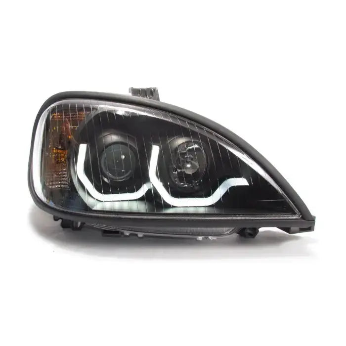 Fortpro Black Housing Projector Headlight with LED Light Bar