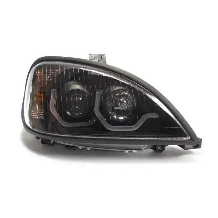 Fortpro Black Housing Projector Headlight with LED Light Bar
