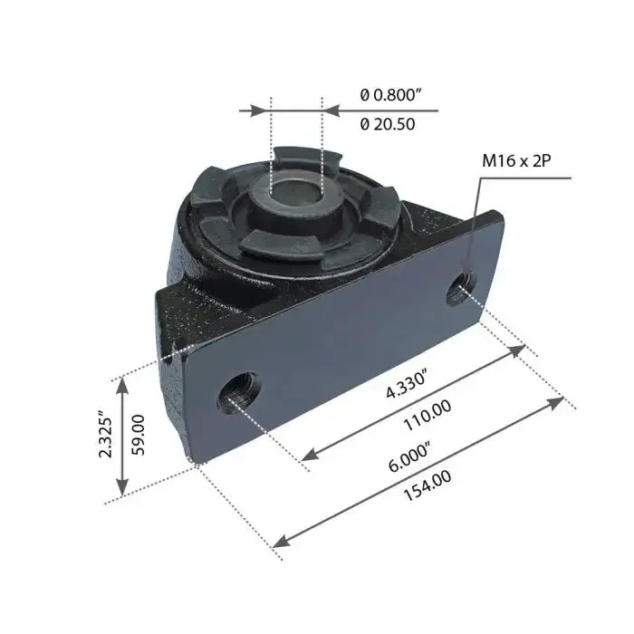 Fortpro Cabin Mount with Bushing Compatible with Mack CH/CL