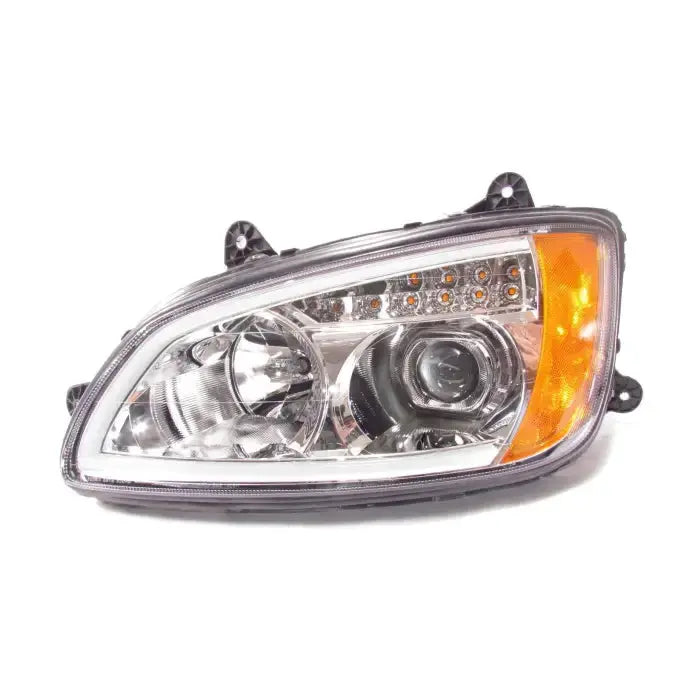 Fortpro Chrome Projector Headlights w/LED Bar & Signal For