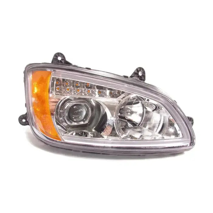 Fortpro Chrome Projector Headlights w/LED Bar & Signal For