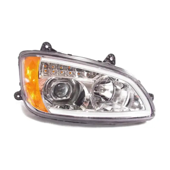 Fortpro Chrome Projector Headlights w/LED Bar & Signal for