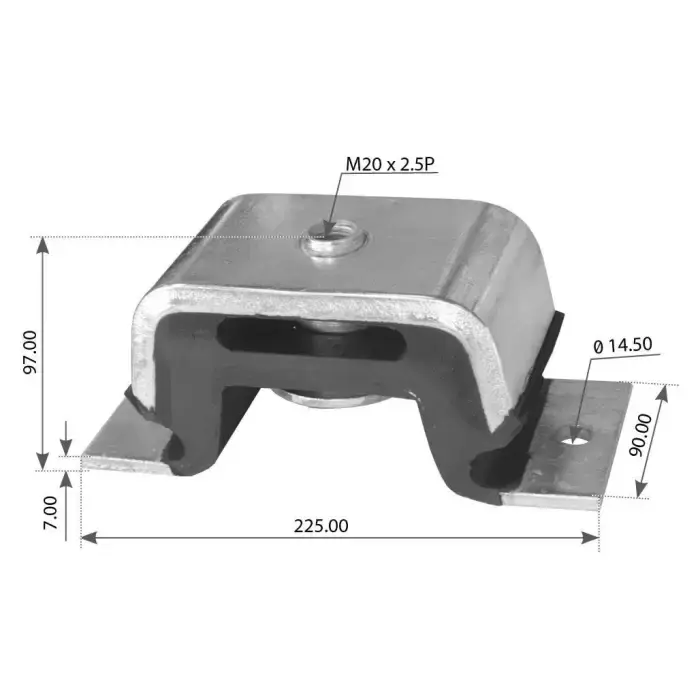 Fortpro Motor Mount Compatible with Mack CH RD & RB Series &
