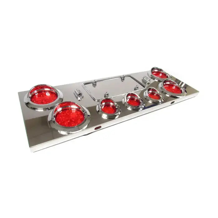 Fortpro Stainless Steel Rear Center Sealed Panel with Red