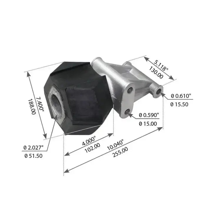 Fortpro Transmission Mount Compatible with Volvo F10 F12