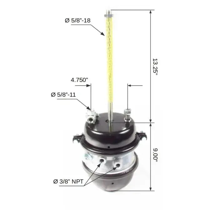 Fortpro Type 30/30 Sealed Air Spring Brake Chamber - 2 1/2