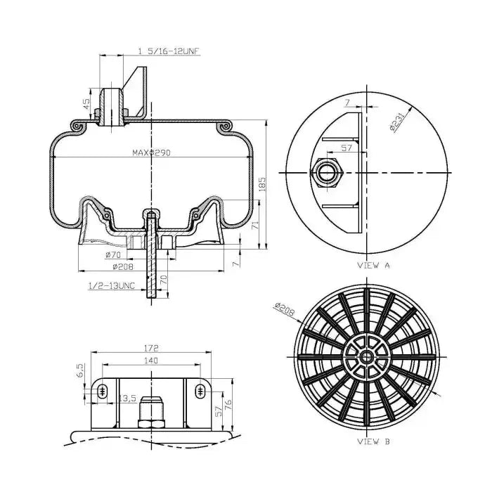 Rolling Lobe Air Spring - 9622 Air Bag - Suspension
