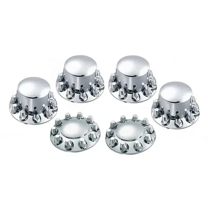Fortpro Semi Truck Chrome Axle Wheel Cover Combo Kit w/ 33mm