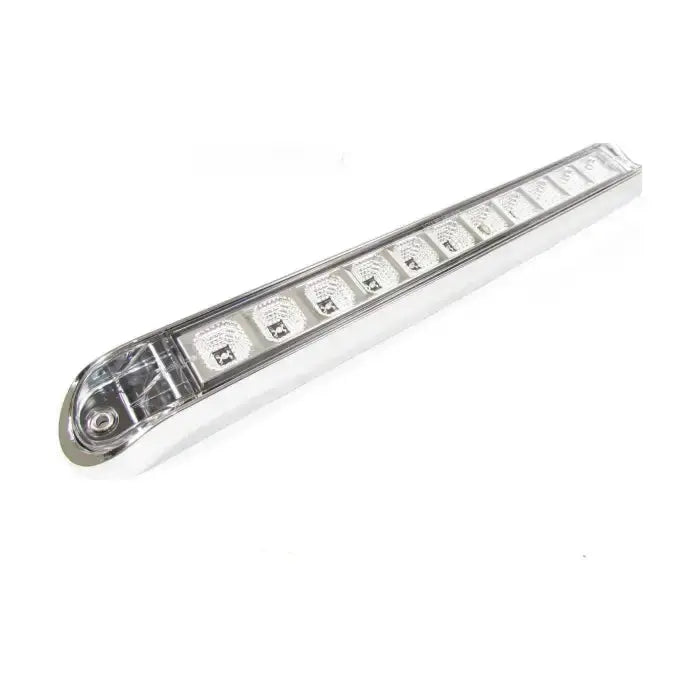11 Led Light Bar With Chrome Bezel - Colored - Amber |