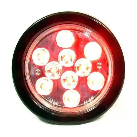 4 Round 10 Led lights - Clear - Red | F235156 - Lightning