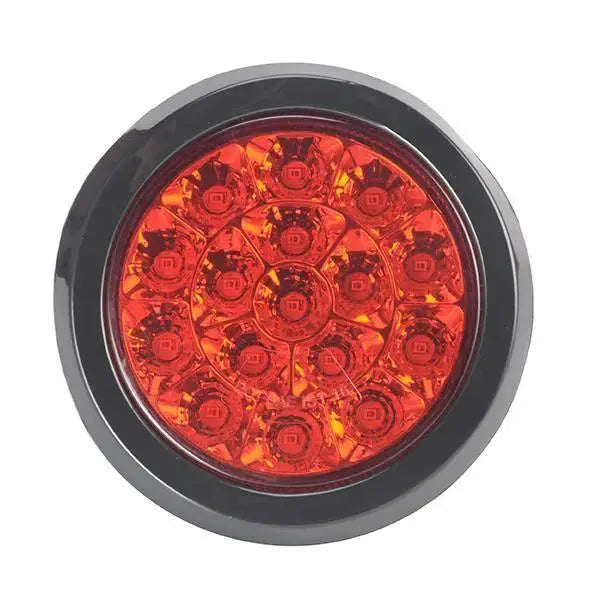 4” Round - 16 LED Chromed Reflector Sealed - Red | F235435