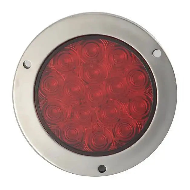 4” Round - 16 LED With Steel Flange Mounts - Amber -