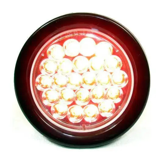 4 Round 24 Led Sealed 12 Volts - Clear - Red | F235109 -