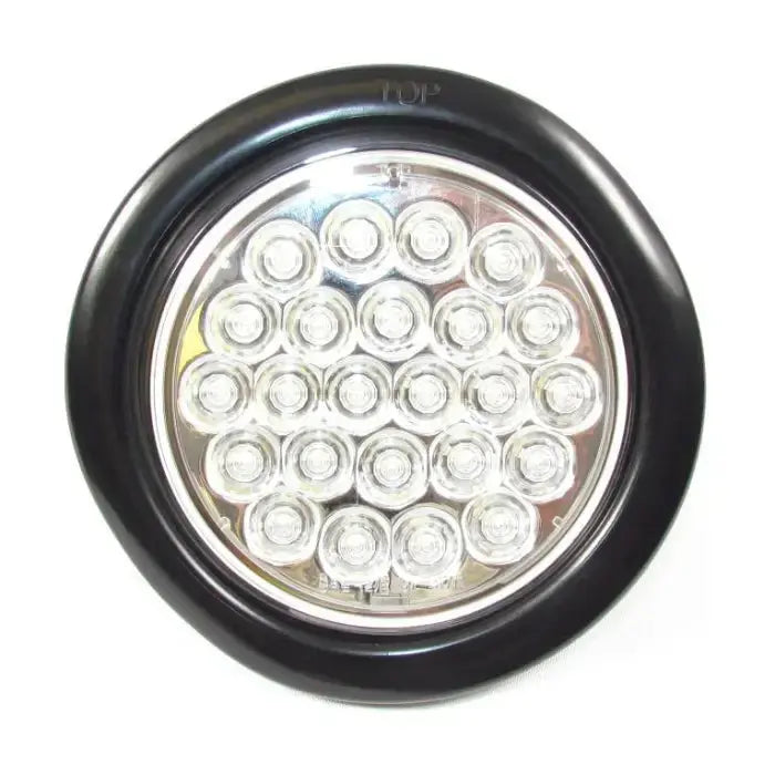 4 Round Clear 24 Led Back Up Sealed Ligth 12V Kit -