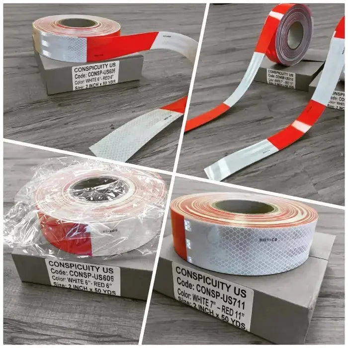 DOT-C2 Reflective Conspicuity Tape 2 x 150’ Red & White for