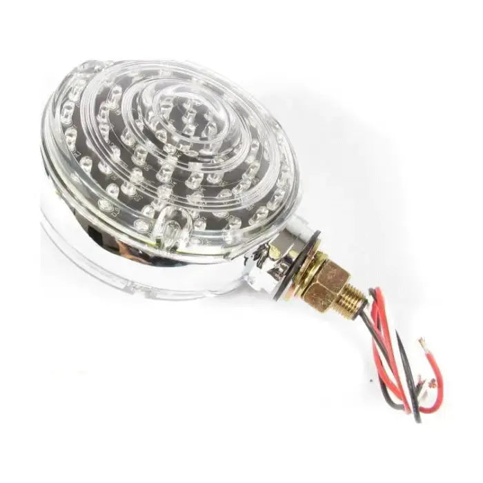 Round Lent Turn Signal Light 40 Red + 48 Amber LED - Clear |